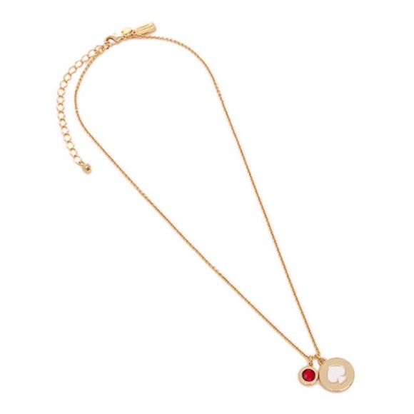 KATE SPADE • Spot The Spade Necklace Red Gem - Picture 4 of 5